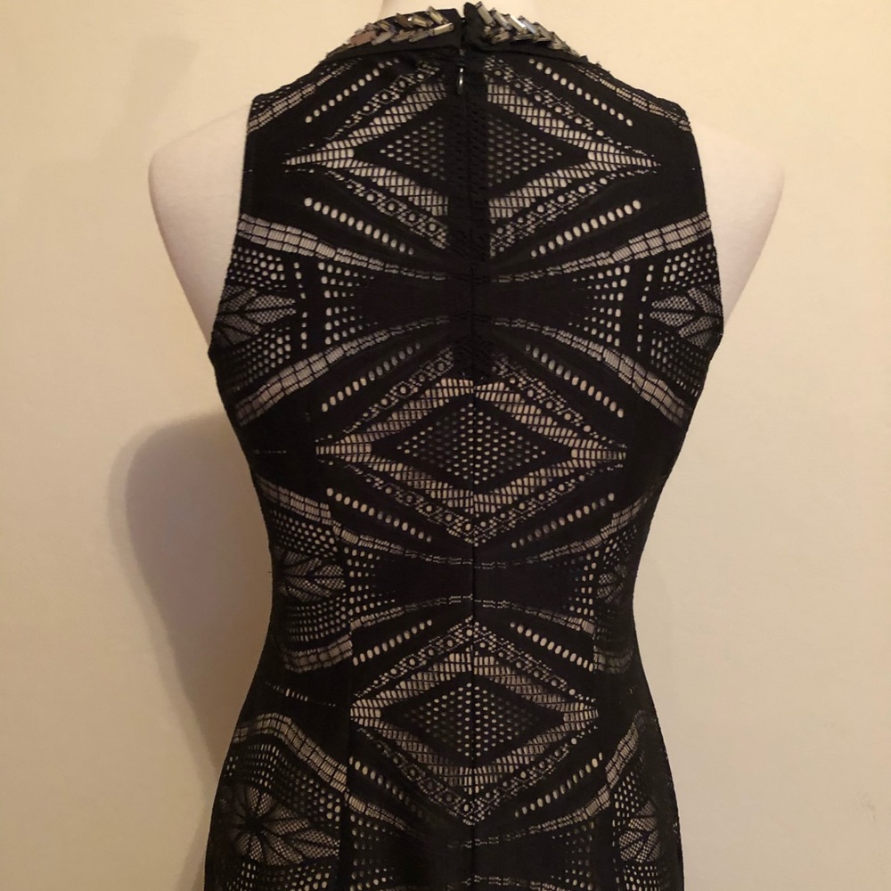 Maggy London Black Jewel Neckline Cocktail Dress - Picture 9 of 12